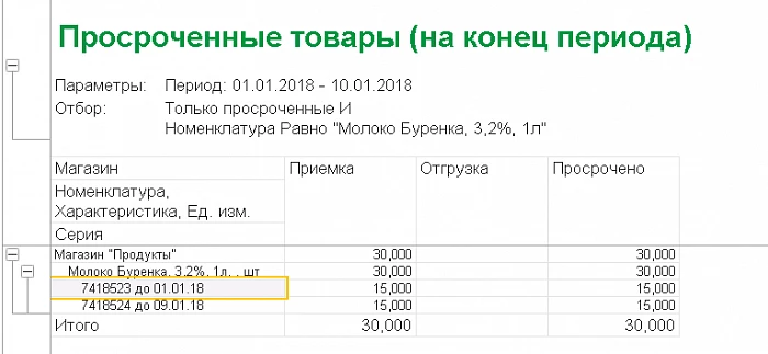 Учёт склада в 1С:Розница — снимок 2