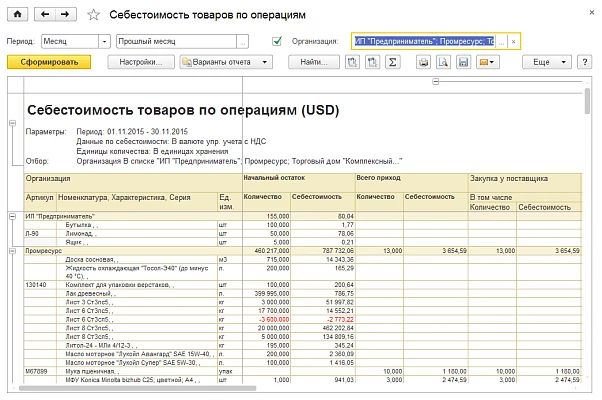 Управление затратами и расчет себестоимости в 1С Комплексная автоматизация — снимок 1